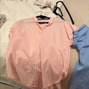 XiRENA Women's Pink Button Down Shirt